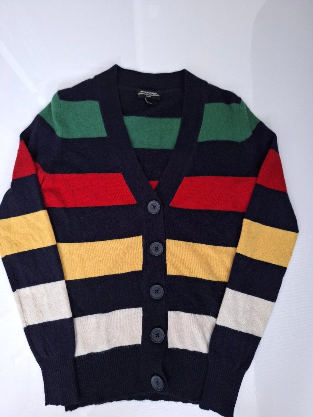 Hudson's Bay Company 100% Cashmere Signature Stripes Cardigan